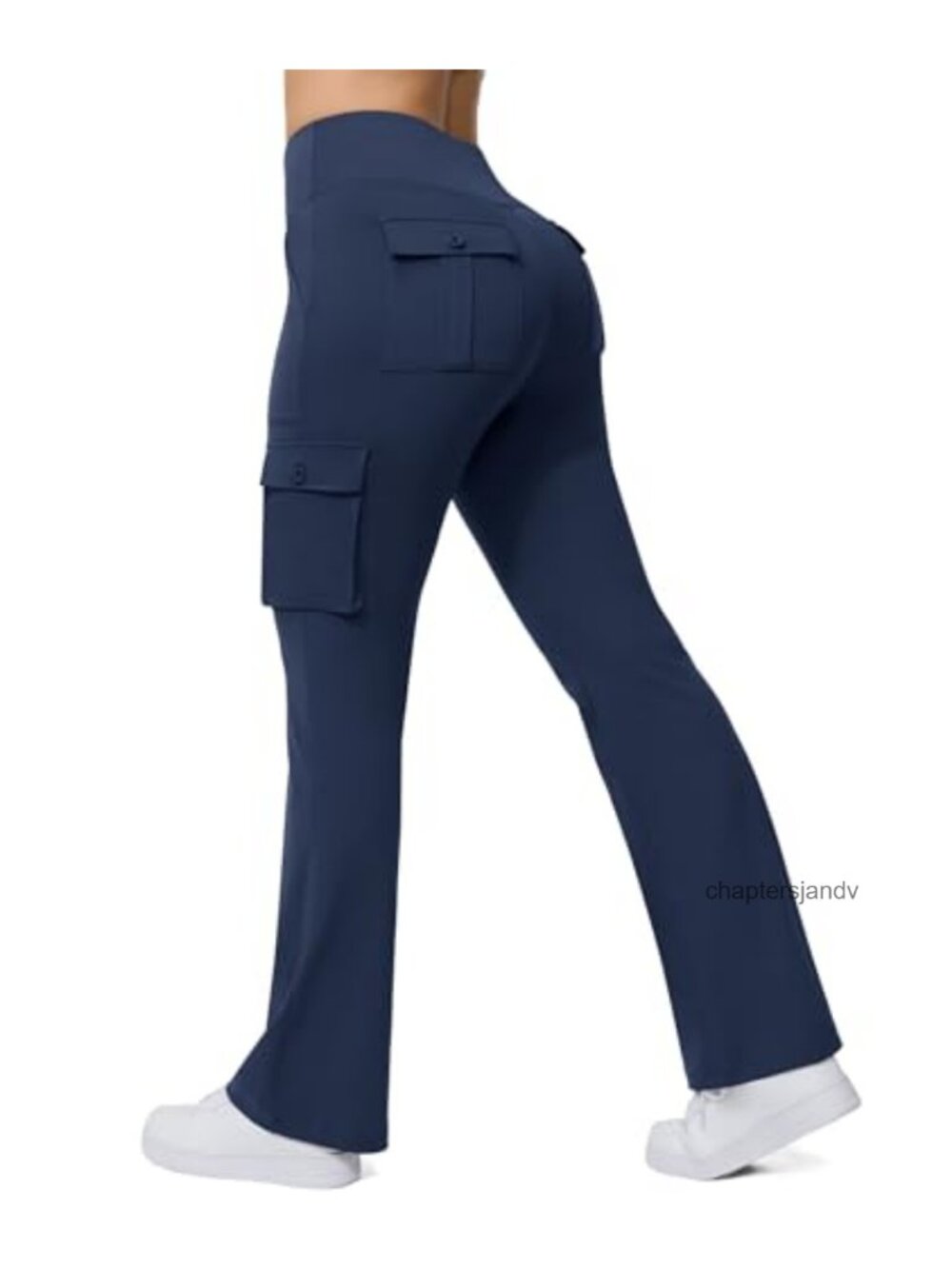 Casei Women's Yoga Flare Leggings High Waisted Cargo Pants 6 Pockets